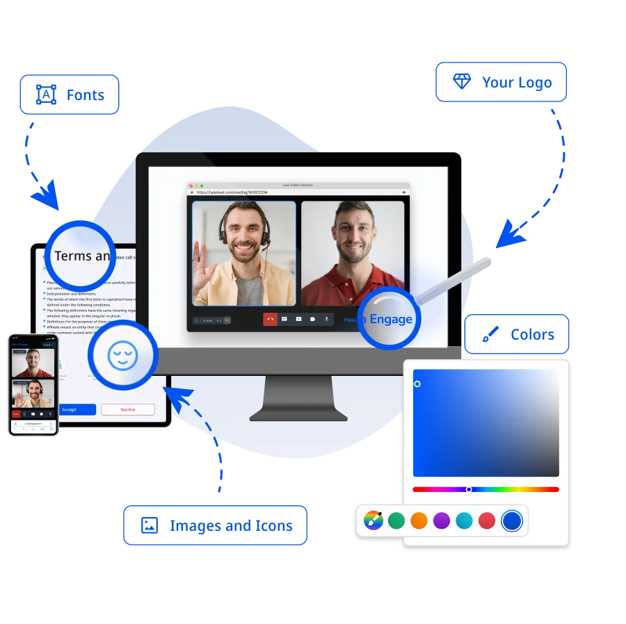 Live video call application features